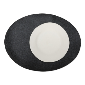 La Paper Placemat Oval, Black