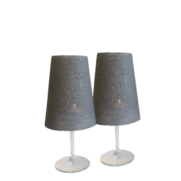 Lampeskrm perforeret, Dark Grey