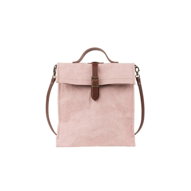 Lunch Bag, taske med lder strop, Rosa Quarzo