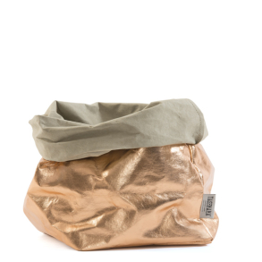 Large Laminated Bag, Rose/Sabbia