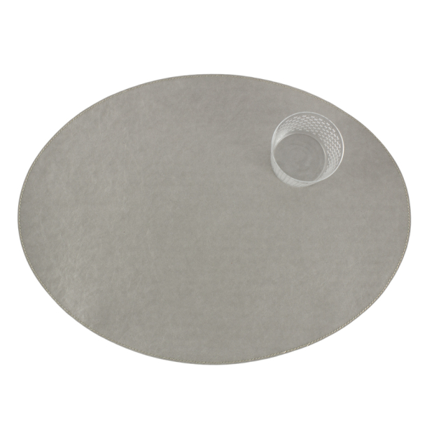 Oval Placemat, vaskbart papir, TEC Grey