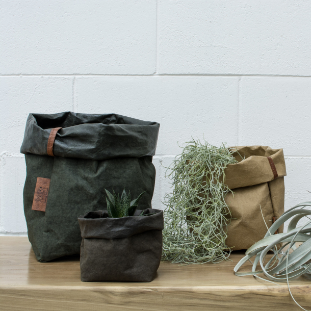 Large Firkantet Paper Bag, TEC Dark Grn