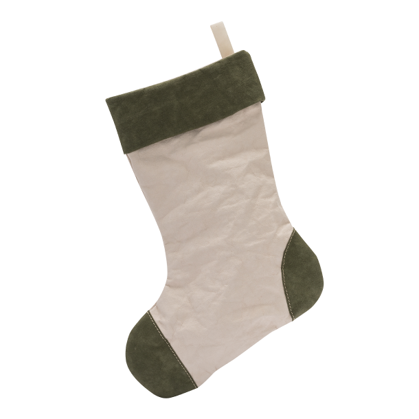Large Christmas stocking, julesok Cachmire/Dark Green