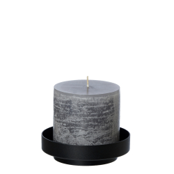 Vienna Pillar candle holder &amp; Tray. Black