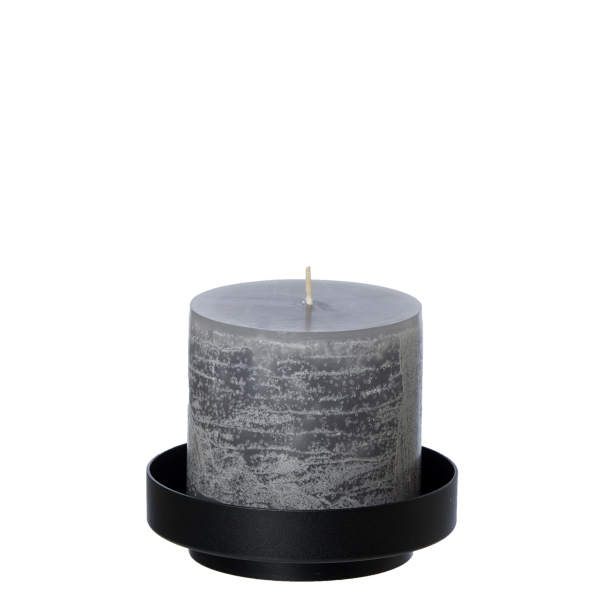Vienna Pillar candle holder &amp; Tray. Black