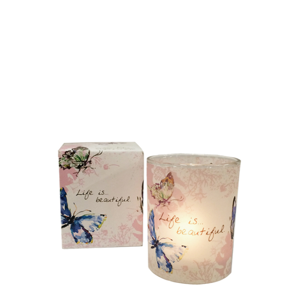 Set of 18 Tea Light Holders, Watercolor Artistry