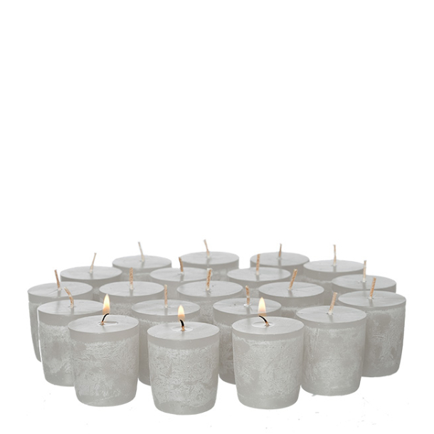 Timber Votives, 20 stk, Light Grey