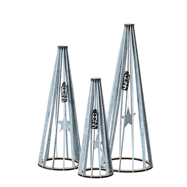 Silhouette Trees, set of 3, White