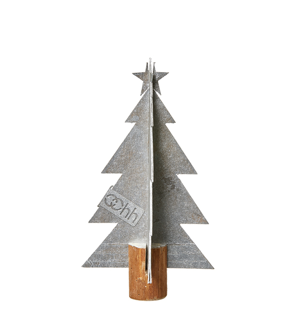 Xmas Paper Tree on Kurundu Wood Base, Silver (Kopi) (Kopi)